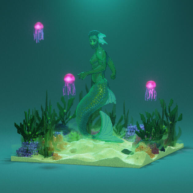 Merman Voxel Art