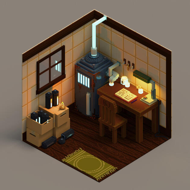 Room Slice Voxel Art